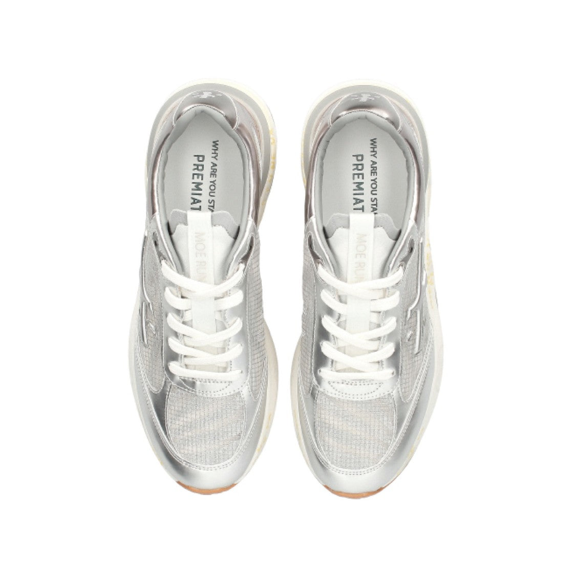 Premiata Chunky Silver Sneakers With Removable Insole