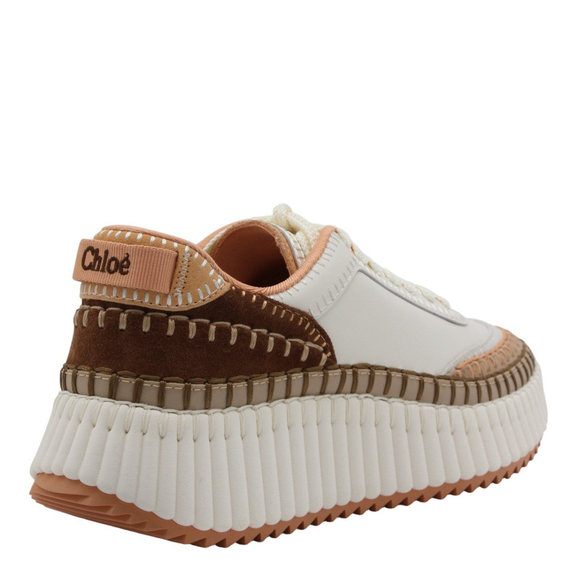 Chloé White Sneakers With Textured Accents