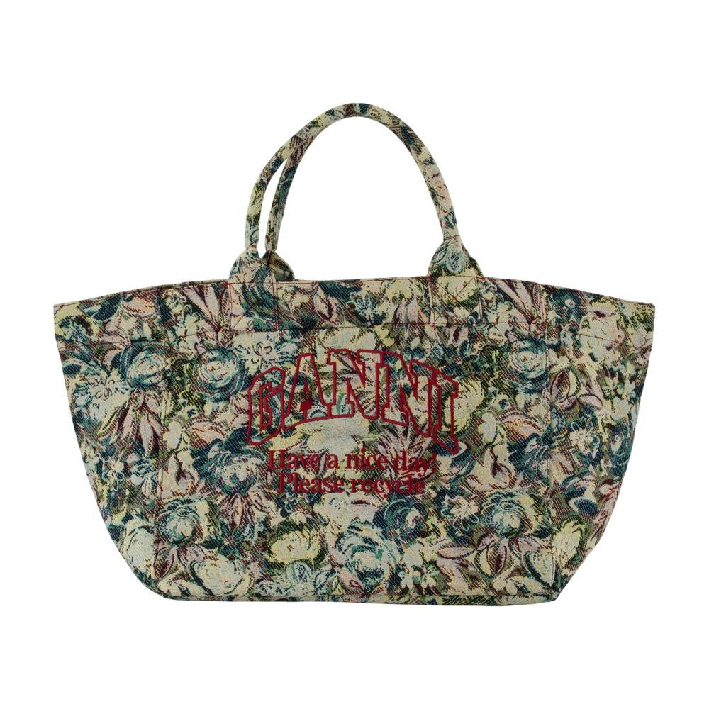 Ganni Xxl Tapestry Reversible Shopper Bag With Floral Design