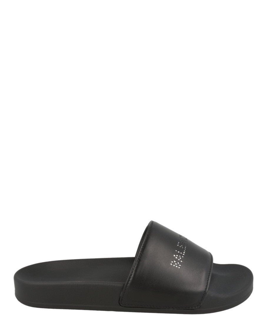 Balenciaga Rhinestone-Embellished Platform Slides With Anatomical Footbed