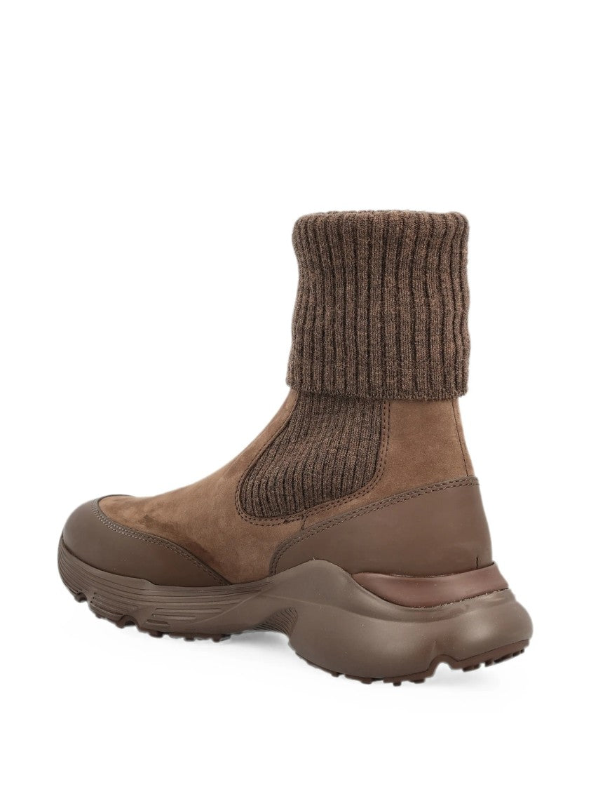 Tod's Sport Run Brown High-Top Sneakers