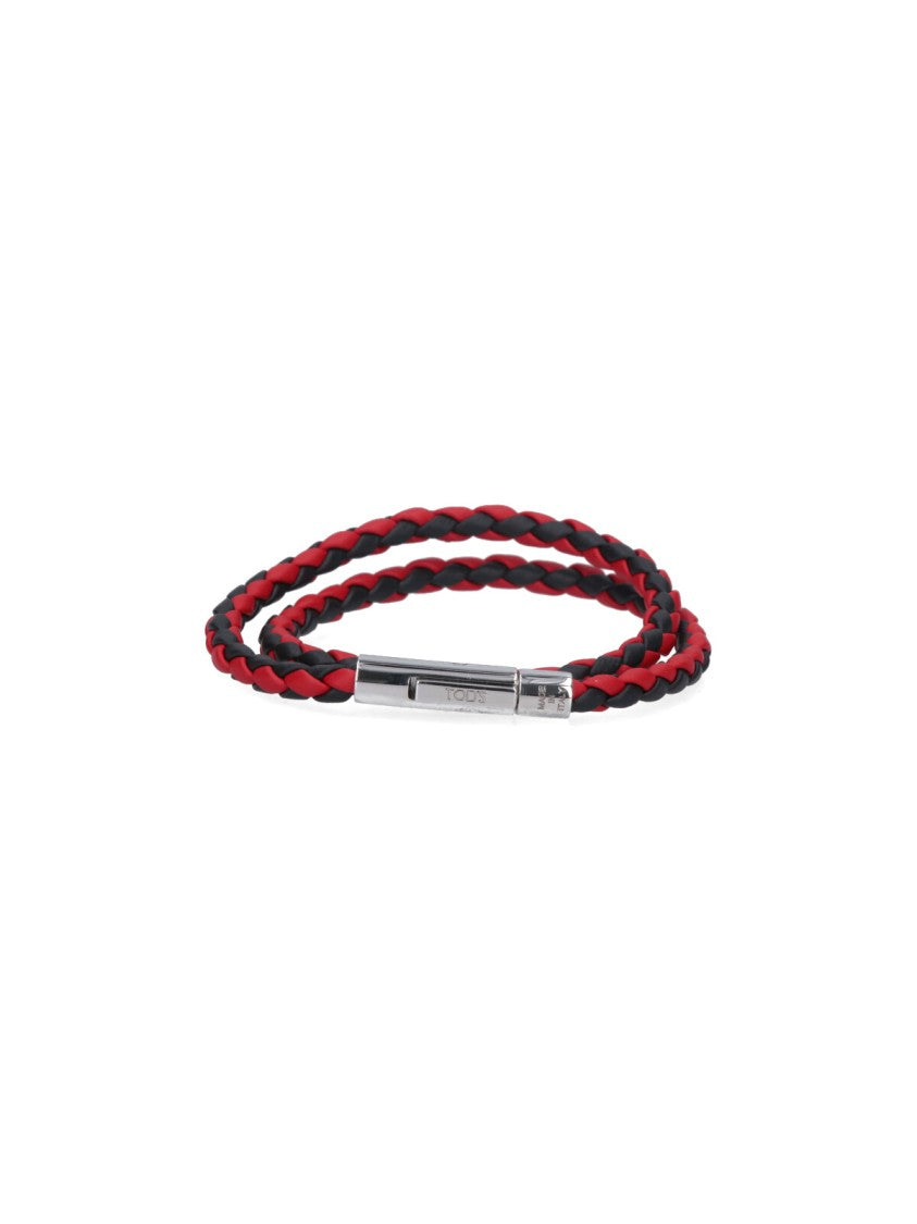 Tod's "My Colors" Calfskin Bracelet Red