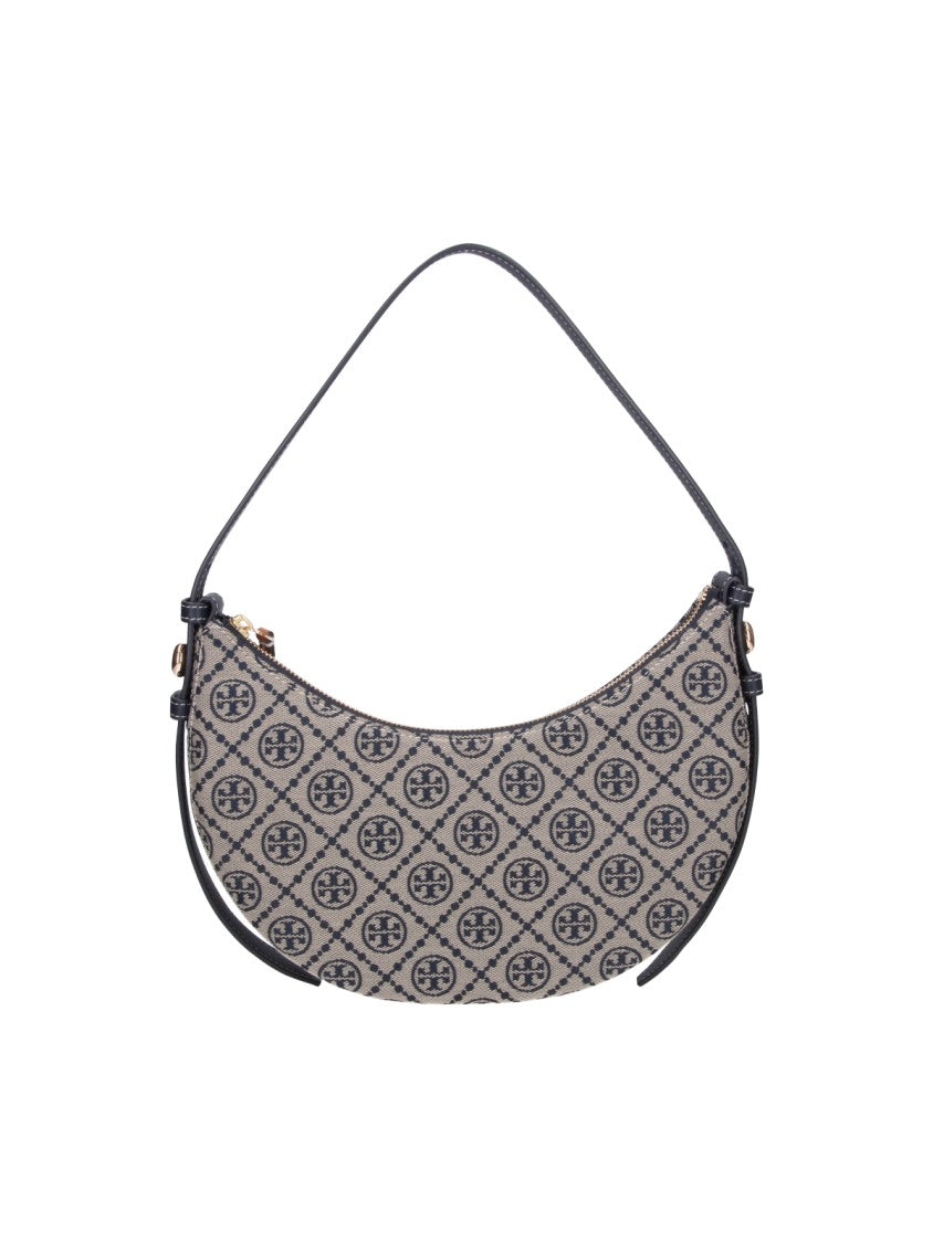 Tory Burch Crescent-Shaped Shoulder Bag With Jacquard T-Monogram