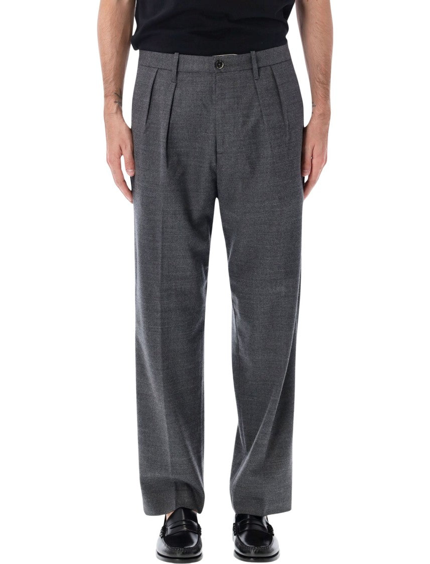 Nine In The Morning Kai Pleated Front Textured Straight-Leg Pants