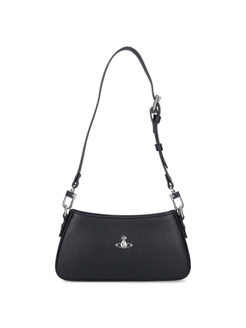 Vivienne Westwood "Tasha" Shoulder Bag In Black Fabric