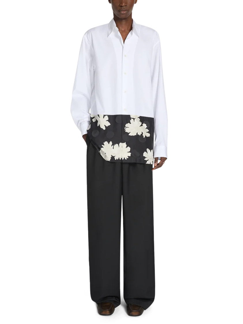 Dries Van Noten Contrast Floral Print Button-Down Shirt