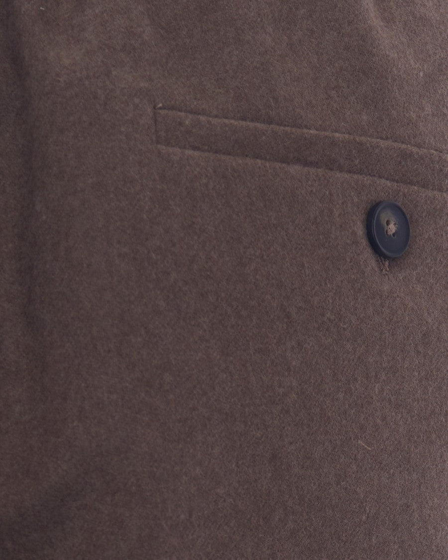 Drôle De Monsieur Pleated Flannel Trousers With Drawstring Waist