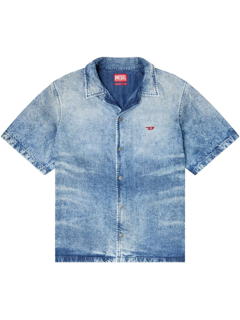 Diesel Faded Indigo Blue Denim Shirt