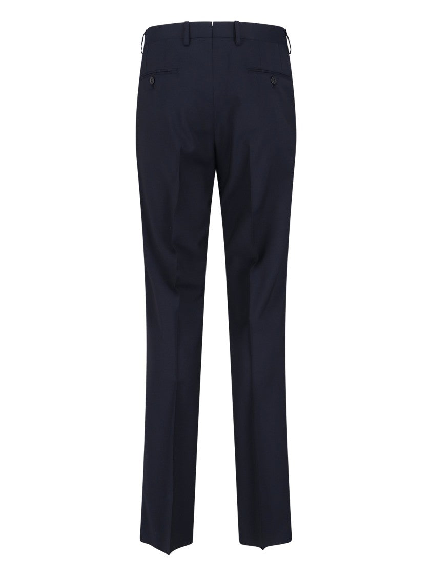 Caruso Single-Breasted Blue Wool Suit, Dark Shade