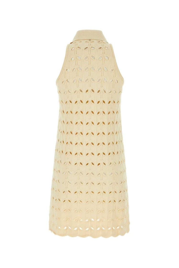 Sportmax Cream Viscose Blend Rivolo Dress