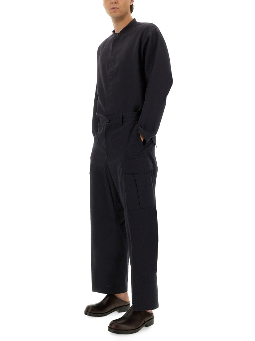 Studio Nicholson Blue Cotton Cargo Pants With Relaxed Fit