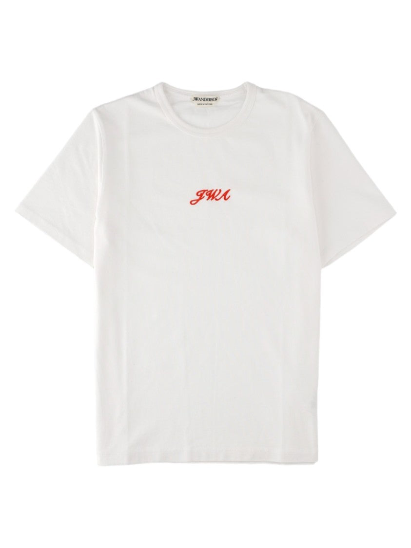 J. W. Anderson White Embroidered Logo Cotton T-Shirt