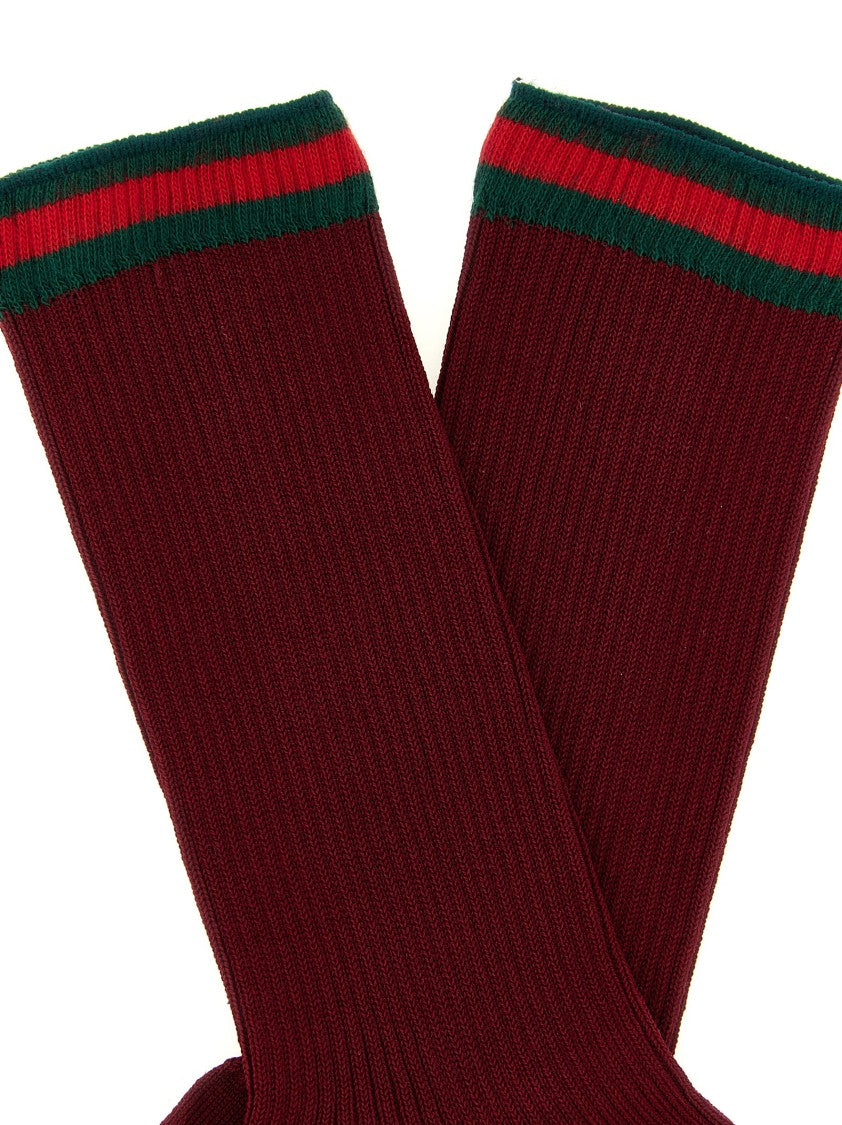 Gucci Micro Ribbed Stretch Cotton Socks