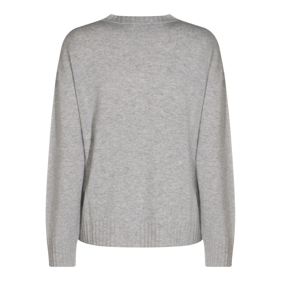 Fabiana Filippi Heathered Light Grey Knit Sweater With Relaxed Fit