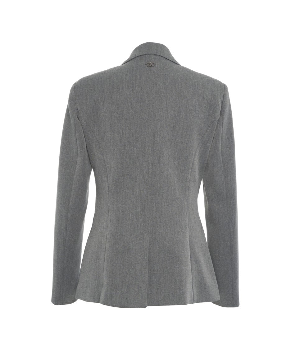 Liu Jo Tailored Grey Blazer With Notch Lapels