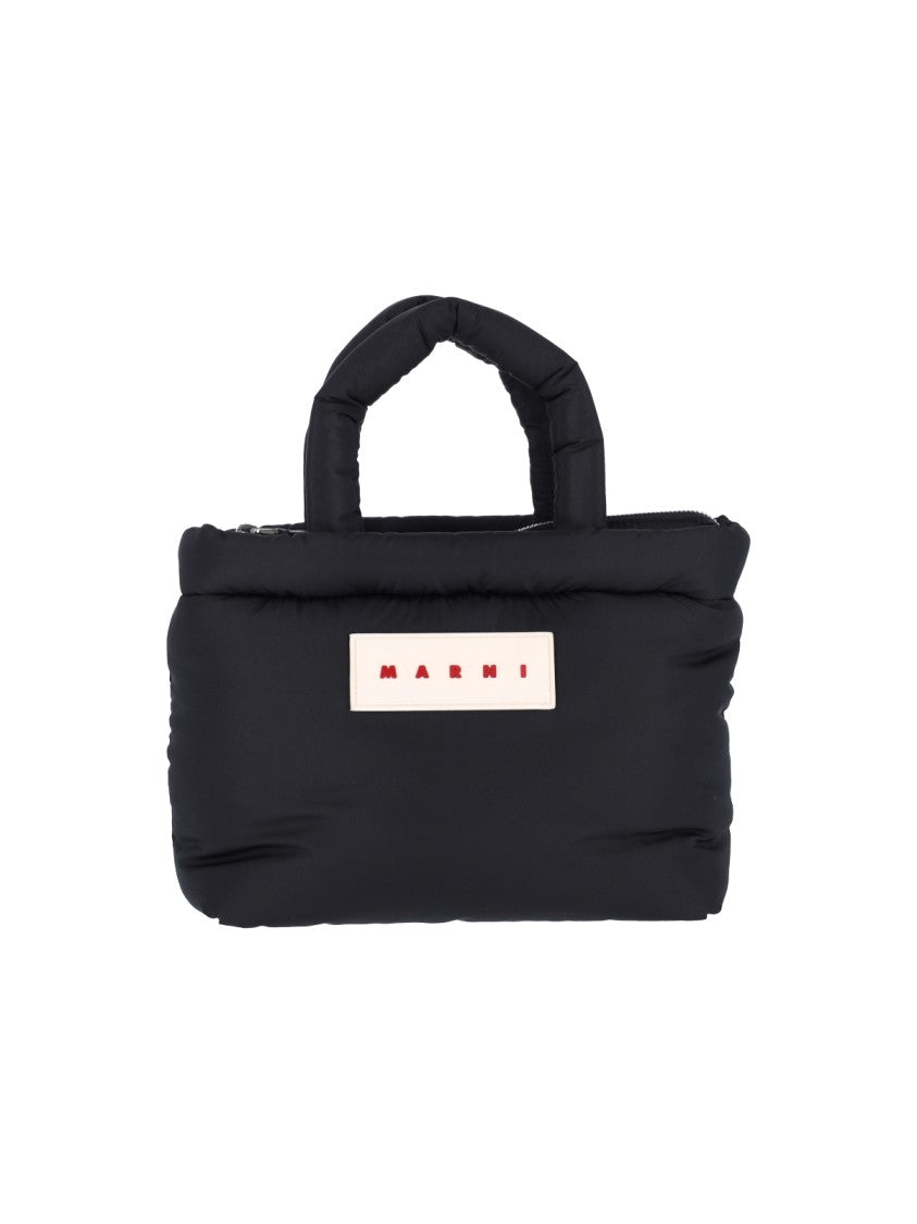 Marni Black Large Fabric Tote Bag