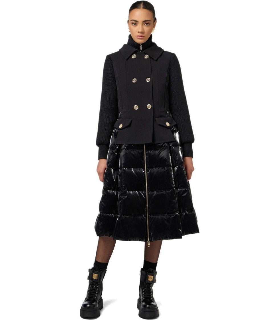 Elisabetta Franchi Circle Black Padded Coat
