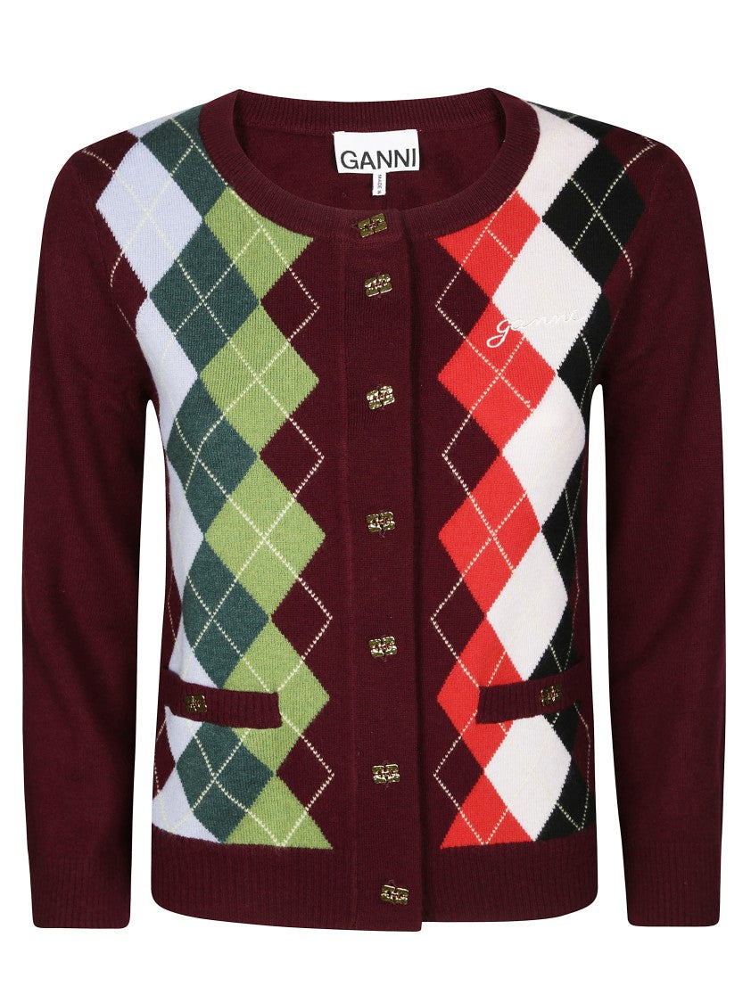 Ganni Cashmere Wool Blend Cardigan
