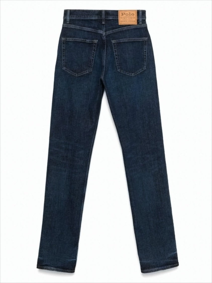 Polo Ralph Lauren Indigo Denim Pants With Classic Straight-Leg Cut And Subtle Whiskering