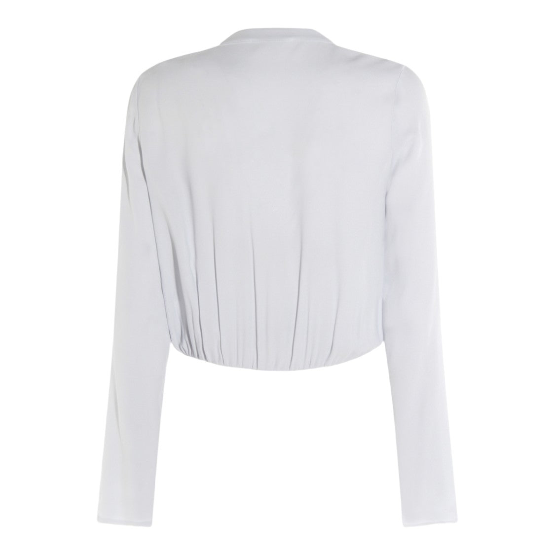 Elisabetta Franchi Cropped Long-Sleeved Top With Gold Chain Tassels