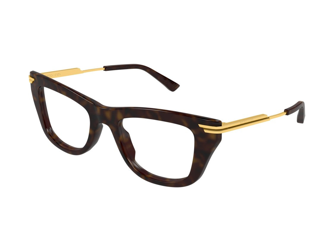 Bottega Veneta Gold Bv1370o Tortoiseshell Acetate Oversized Eyeglasses