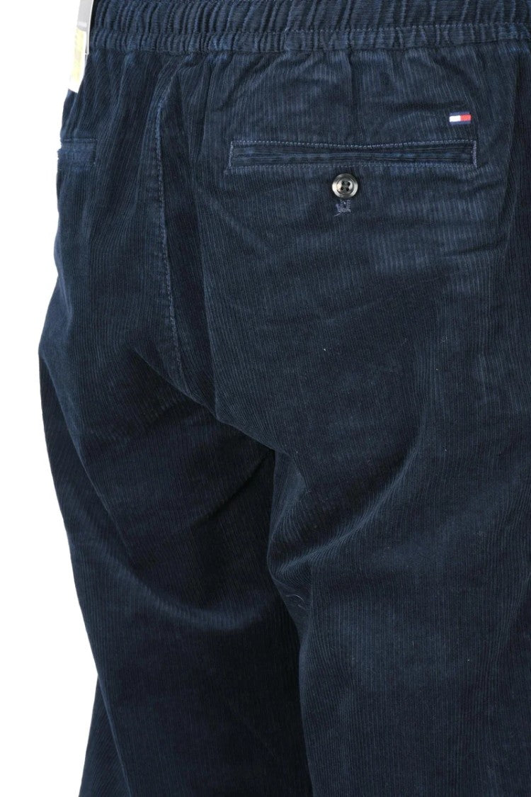 Tommy Hilfiger Velvet-Finish Wide Leg Chino Pants With Elasticated Waistband