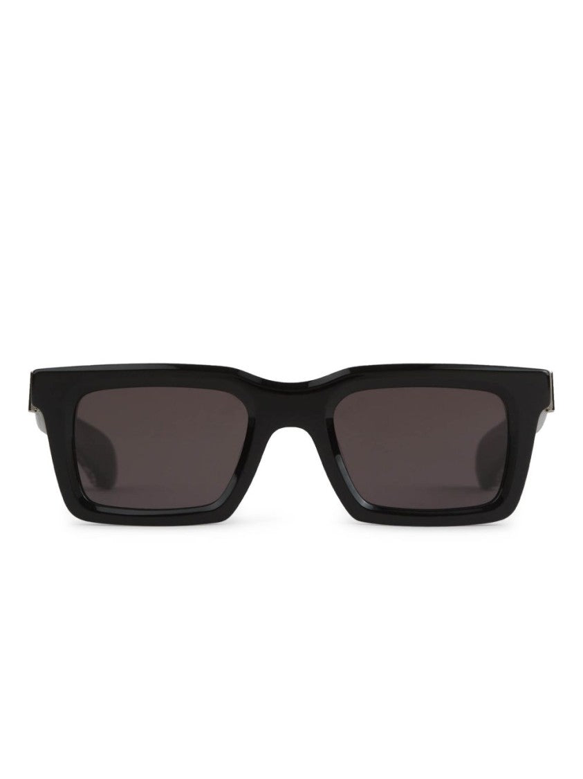 Alexander Mcqueen Rectangular Frame Sunglasses With Glossy Black Finish