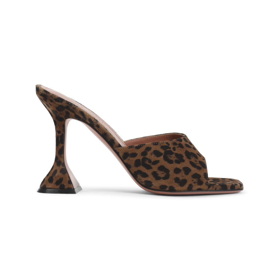 Amina Muaddi Leopard Print Suede High-Heeled Mules