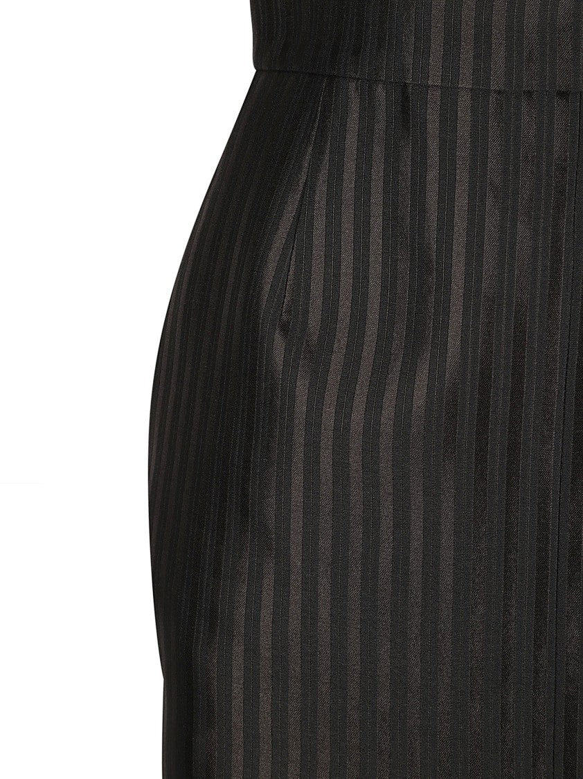Saint Laurent Knee-Length Skirt With Vertical Stripe Pattern
