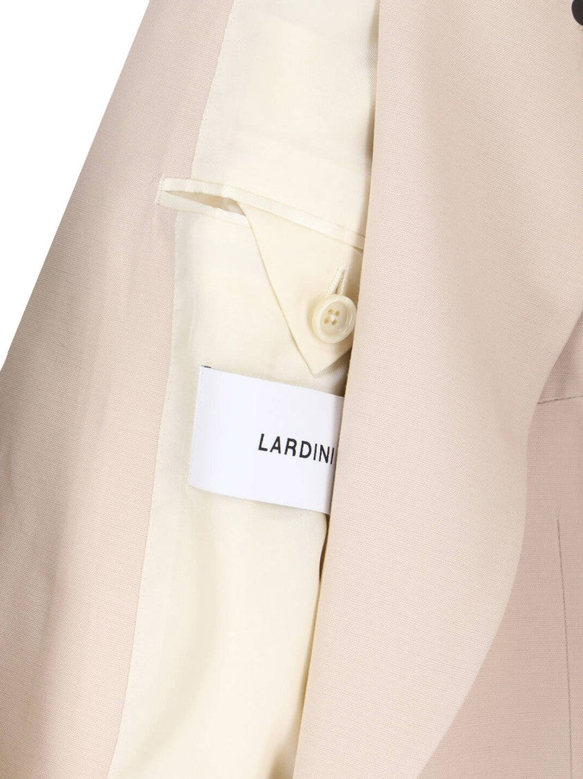 Lardini Cream Single-Breasted Viscose Blazer