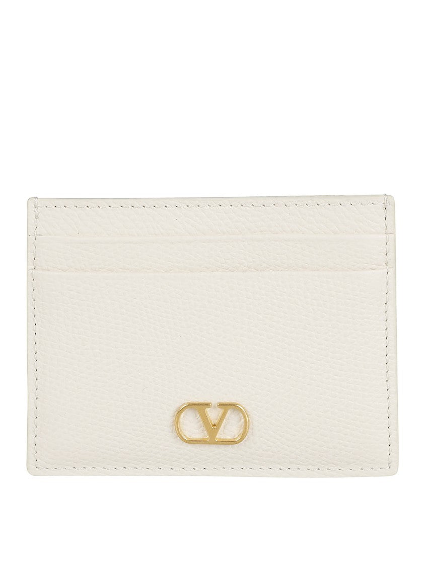 Valentino Garavani Textured White Wallet With Elegant Logo Detail