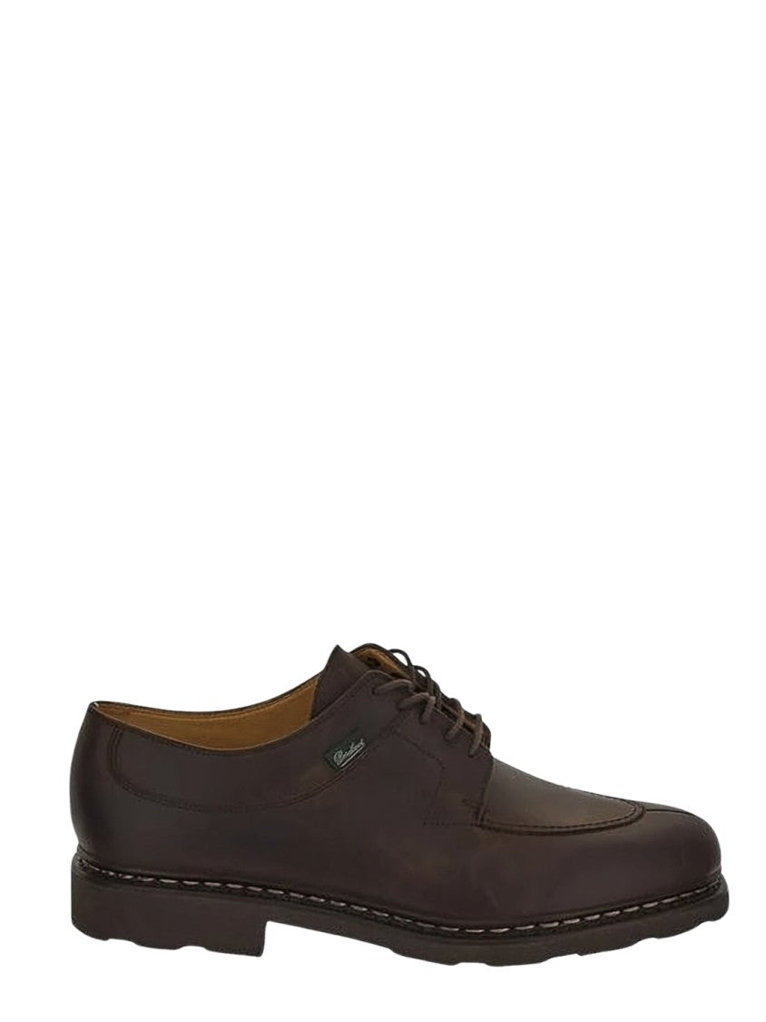 Paraboot Dark Brown Nubuck Lace-Up Loafers