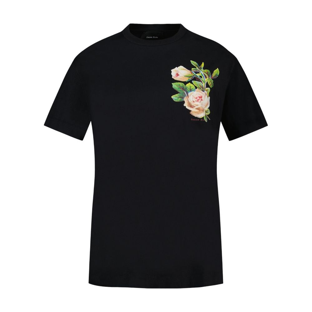 Simone Rocha Rose Banquet T Shirt - Cotton - Black