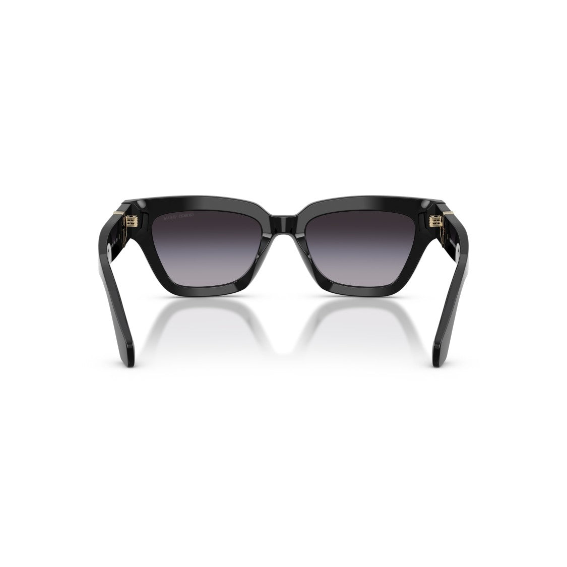 Giorgio Armani 0Ar8246u Bold Rectangular Black Acetate Sunglasses With Gold Logo
