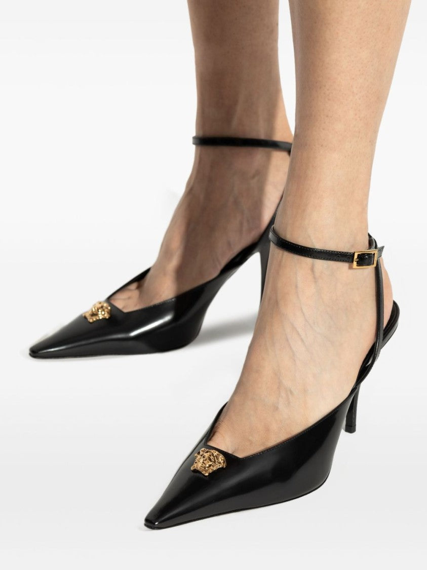 Versace Pointed Toe Slingback Pumps
