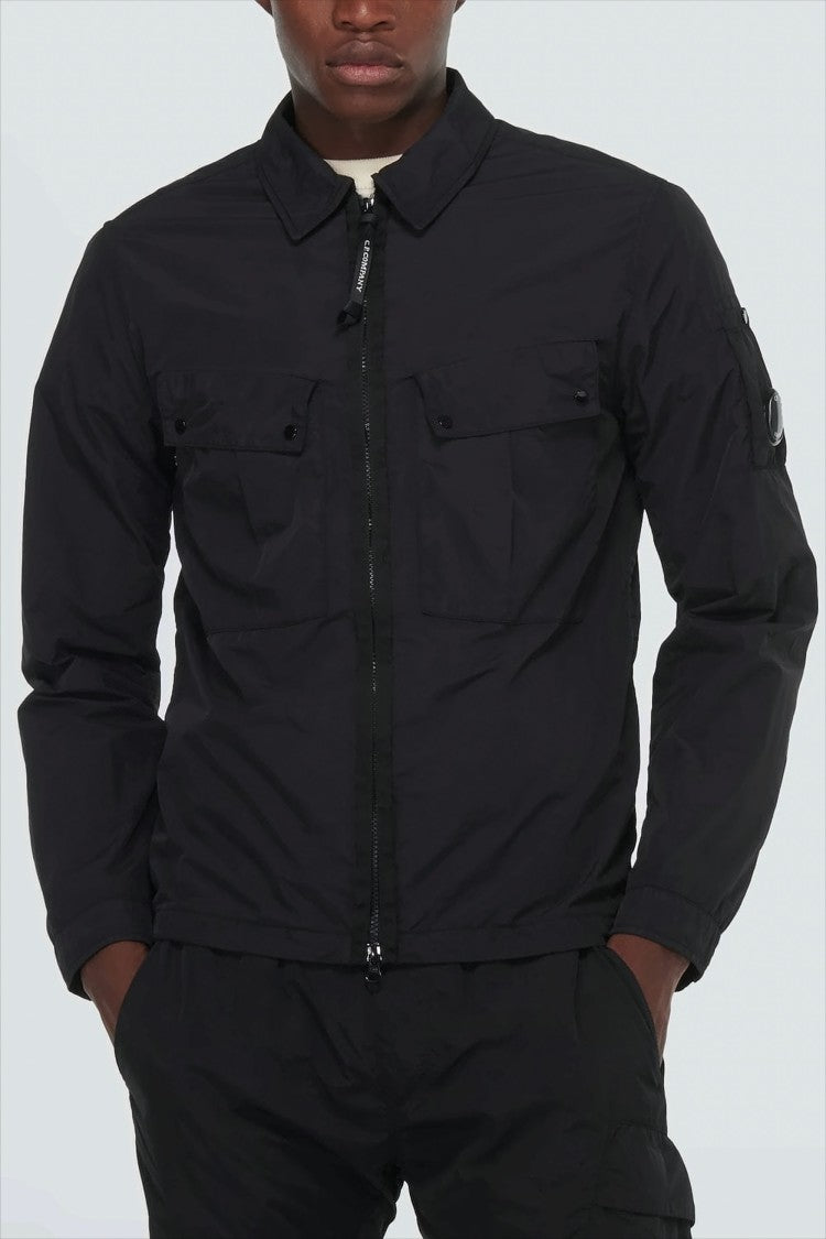 C.P. Company Long Sleeve Nylon Zip-Front Shirt With Flap Pockets