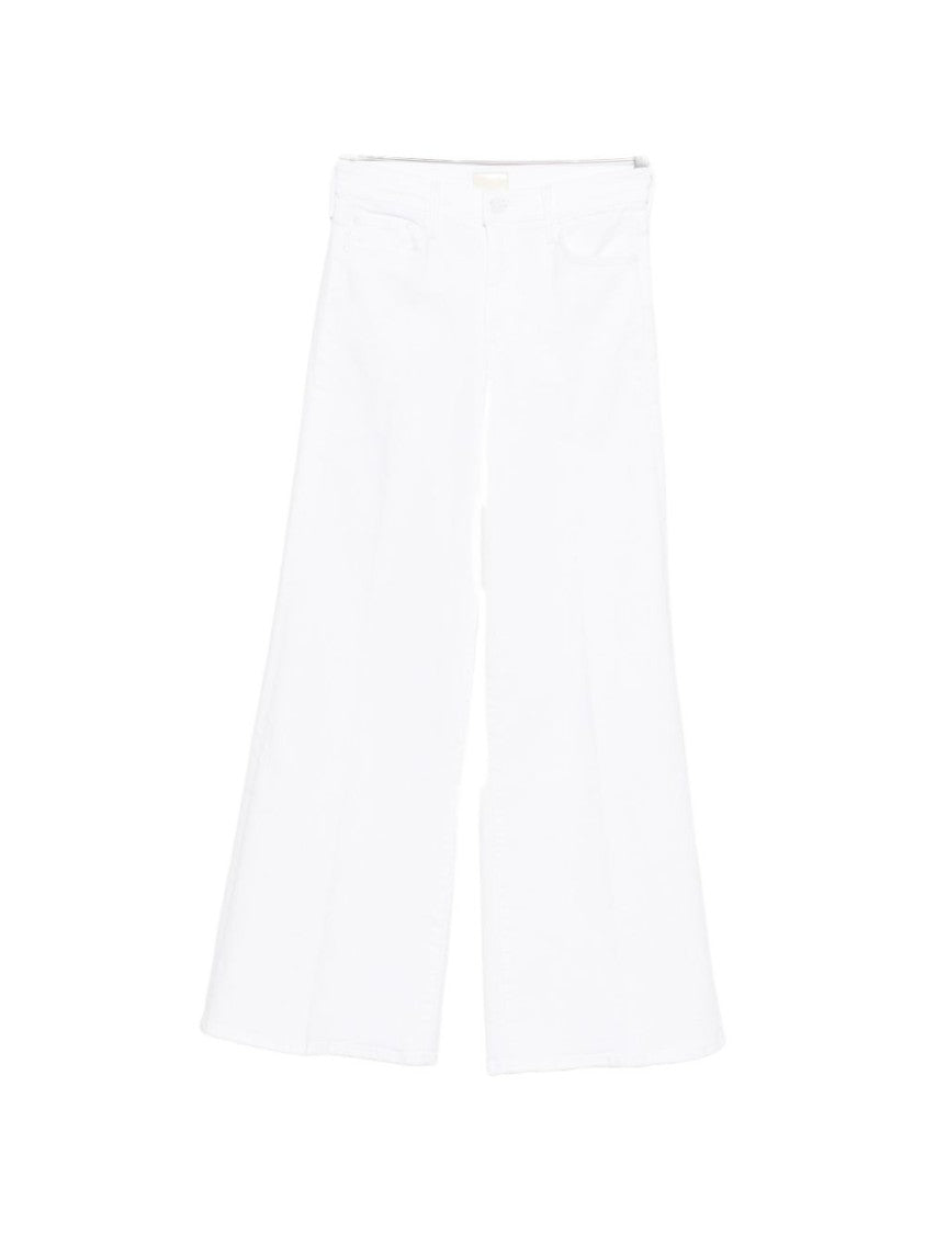 Mother High-Waisted Wide-Leg White Jeans With Classic Five-Pocket Design