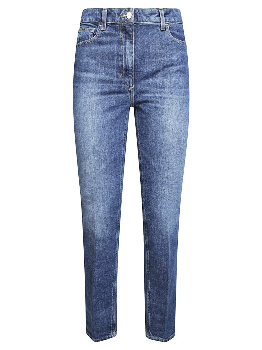 Elisabetta Franchi Mid-Rise Straight-Leg Jeans
