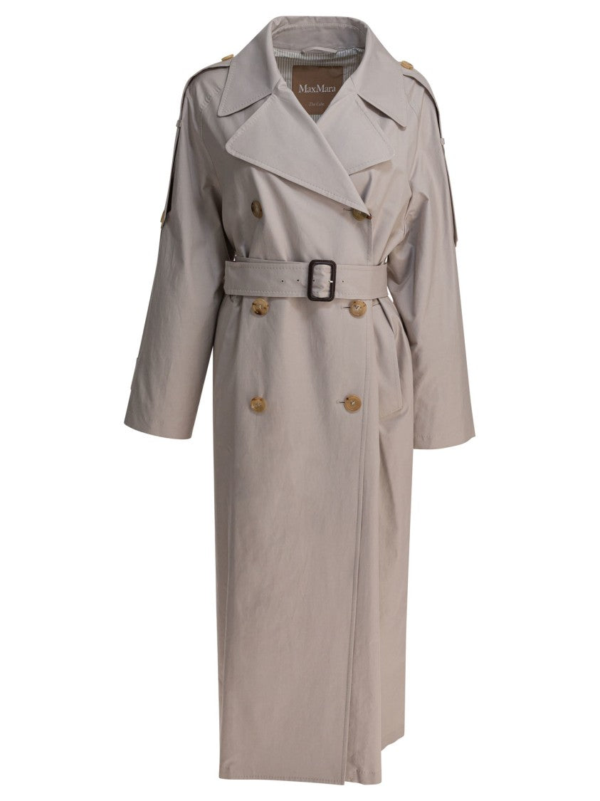 Max Mara Double-Breasted Cotton Twill Trench Coat