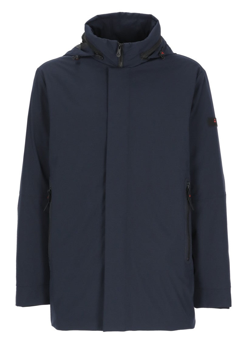 Peuterey Blue Peebles Hooded Padded Long Coat