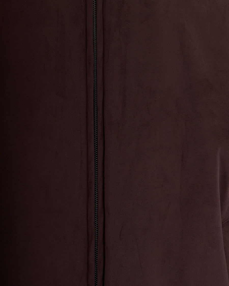 Herno Dark Brown Suede High Neck Jacket