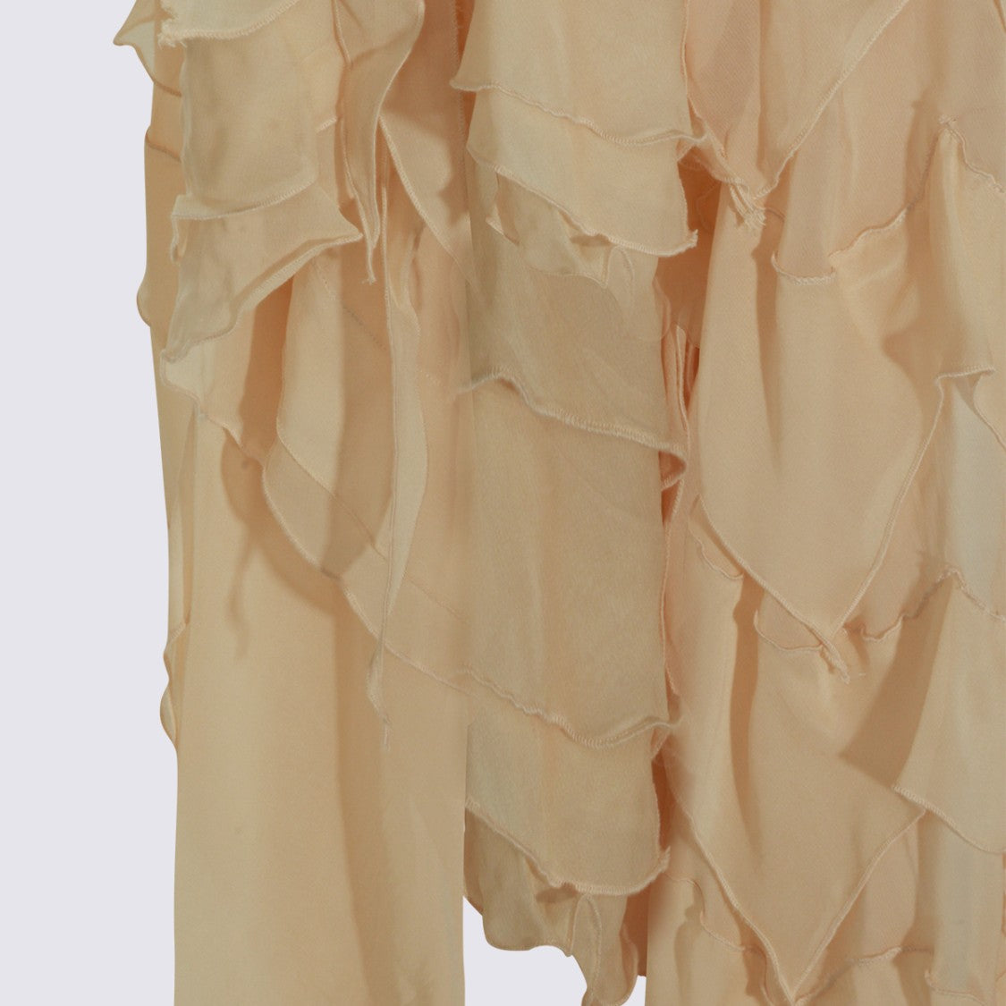 Blumarine Sleeveless Maxi Dress With Cascading Ruffle Skirt