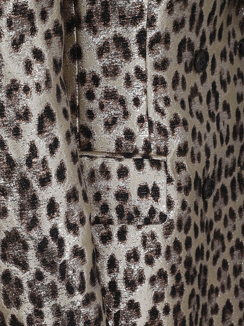 Parosh Spotted Jacquard Double-Breasted Jacket