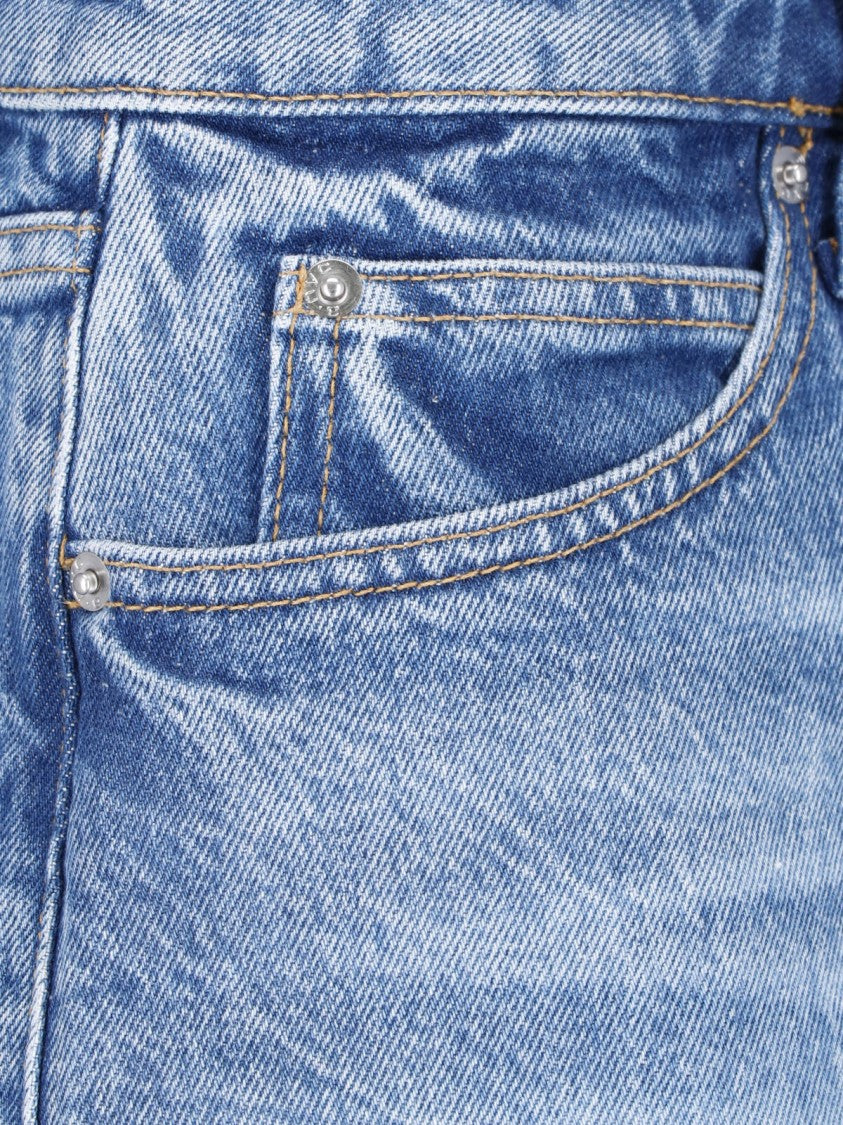 Alexander Wang Blue Front Zip Denim Mini Skirt