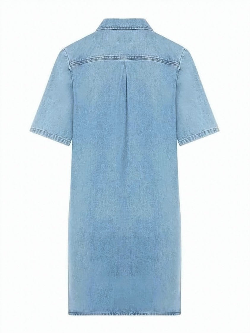 A.P.C. Short-Sleeved Denim Dress With Shirt Collar