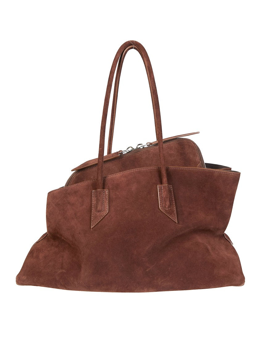 The Attico Brown La Passeggiata Suede Handbag