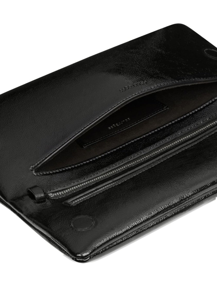 Courrèges Elongated Rectangular Shoulder Bag In Glossy Leather