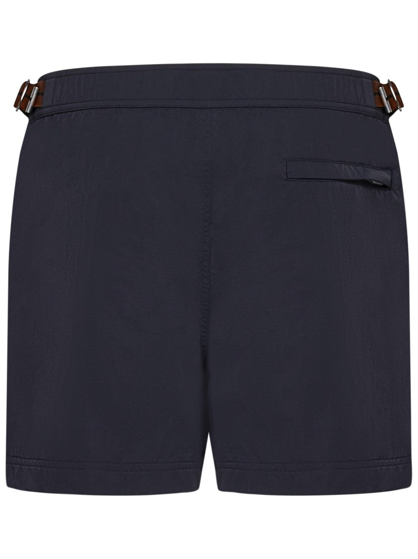Zegna Navy Nylon Swim Shorts