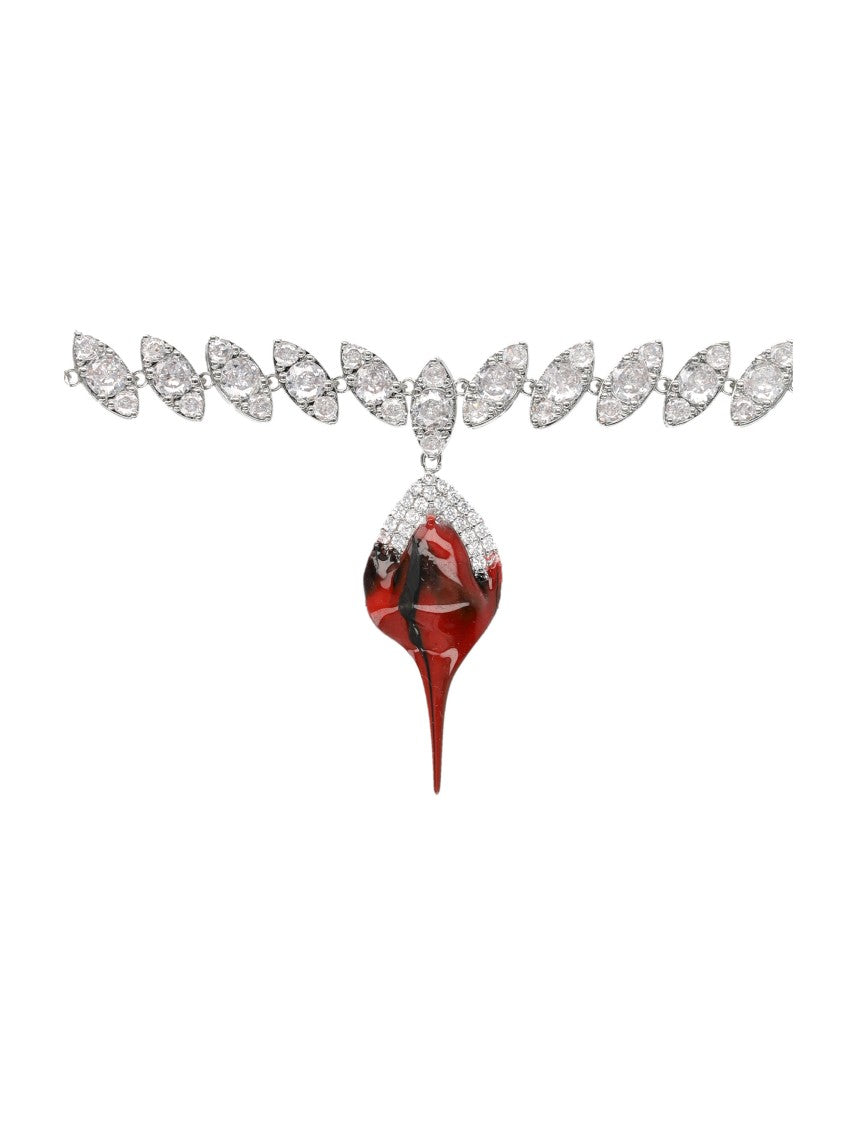 Ottolinger Diamond Deep Dip Crystal Rubber Teardrop Necklace
