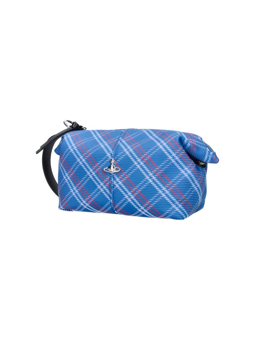 Vivienne Westwood Stuart Check Zip Wash Pouch